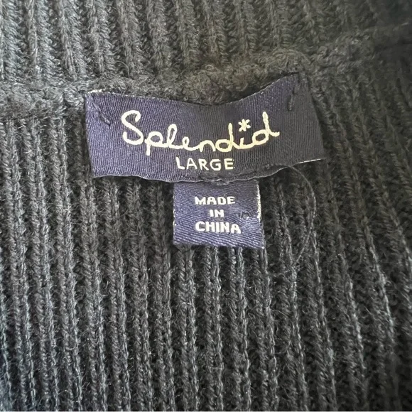 NWOT SPLENDID Palmer Pointelle Sweater in Navy SZ Large new - Picture 2 of 7